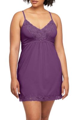 Montelle Intimates Lace Bust Support Chemise in Pinot