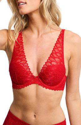 Montelle Intimates Lacey Mystique Lace Underwire Bra in Sweet Red