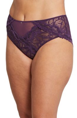 Montelle Intimates Royale Lace Briefs in Pinot