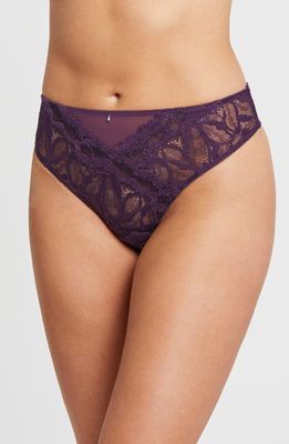 Montelle Intimates Royale Lace Thong in Pinot