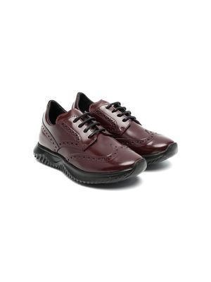 MONTELPARE TRADITION brogue-detail leather sneakers - Red