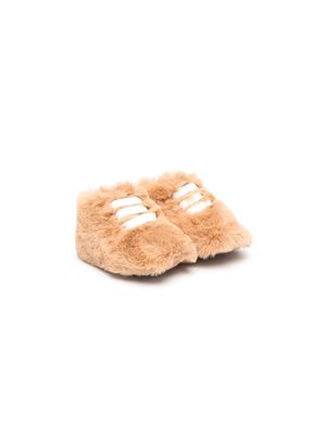 MONTELPARE TRADITION faux-fur lace-up sneakers - Brown