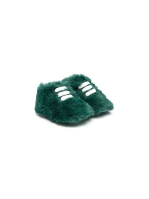MONTELPARE TRADITION faux-fur lace-up sneakers - Green