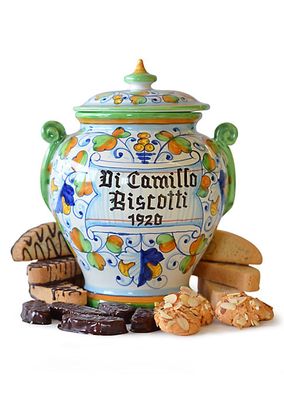 Montelupo Leaf Ceramic Jar & Biscottis