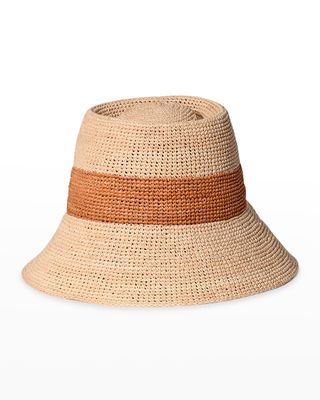 Monti Two-Tone Raffia Bucket Hat