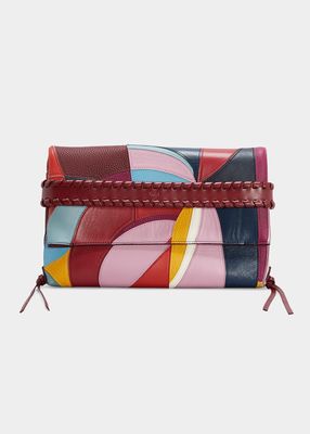 Mony Multicolor Fold-Over Clutch Bag
