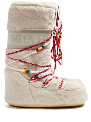 Moon Boot Icon faux-fur beaded boots - Neutrals