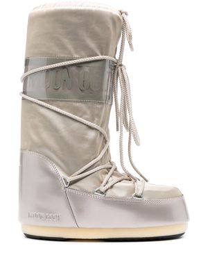 Moon Boot Icon Glance satin boots - Neutrals