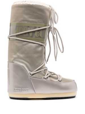 Moon Boot Icon Glance satin snow boots - Neutrals