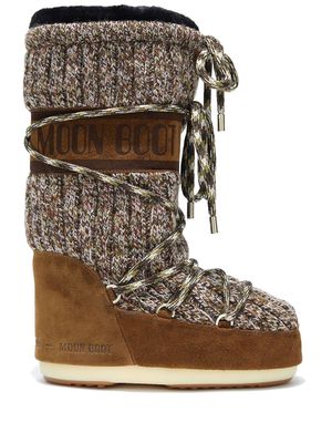 Moon Boot Icon knitted snow boots - Brown