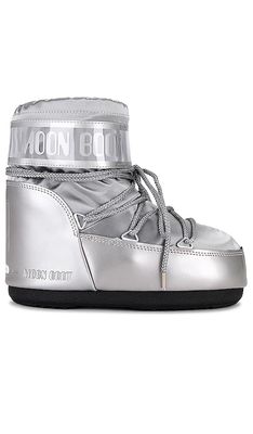 MOON BOOT Icon Low Glance Boot in Metallic Silver