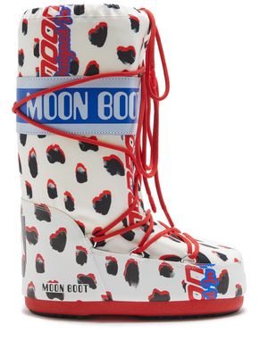Moon Boot Icon Retrobiker Dalmatian boots - Black