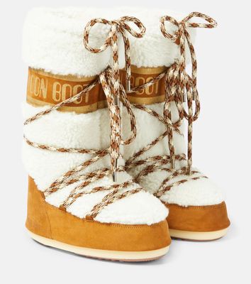 Moon Boot Icon shearling and suede snow boots