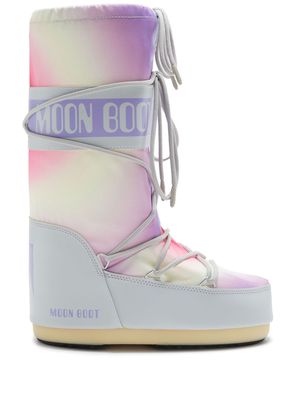 Moon Boot Icon tie-dye padded boots - Grey
