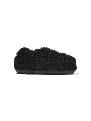 Moon Boot Kids faux-fur flat slippers - Black