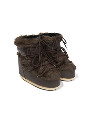 Moon Boot Kids faux-fur water-repellent boots - Brown