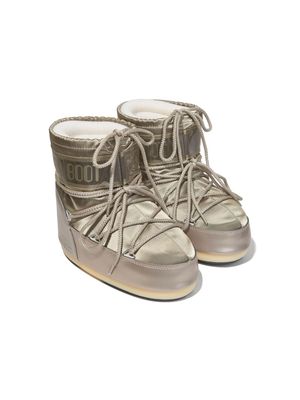 Moon Boot Kids Icon Glance satin snow boots - Gold