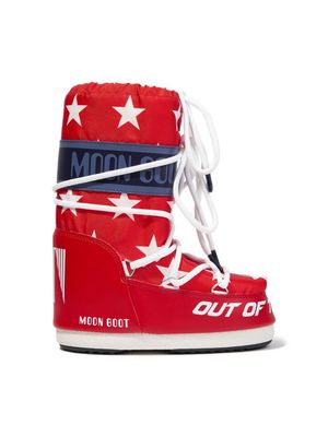 Moon Boot Kids Icon logo-print snow boots - Red