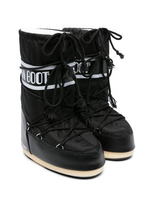 Moon Boot Kids Icon logo-strap snow boots - Black