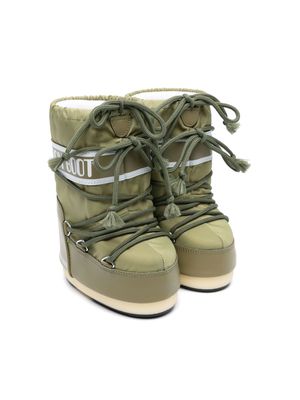 Moon Boot Kids Icon logo-strap snow boots - Green