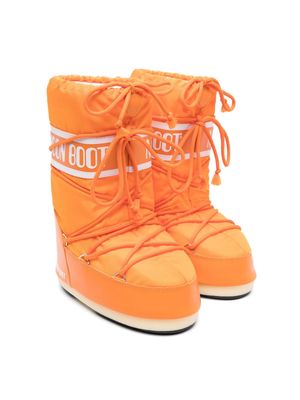 Moon Boot Kids Icon logo-strap snow boots - Orange