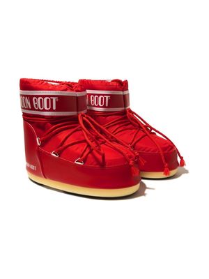 Moon Boot Kids Icon logo-tape snow boots - Red