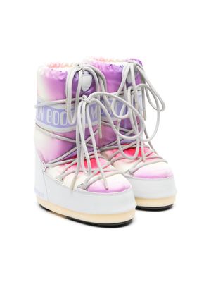 Moon Boot Kids Icon tie-dye pattern snow boots - Grey