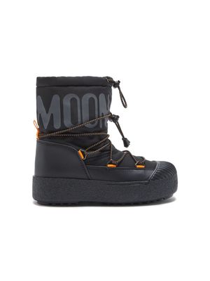Moon Boot Kids logo-print lace-up snow boots - Black