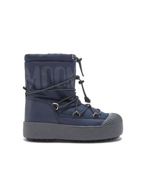 Moon Boot Kids logo-print lace-up snow boots - Blue