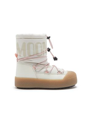 Moon Boot Kids logo-print round-toe boots - White
