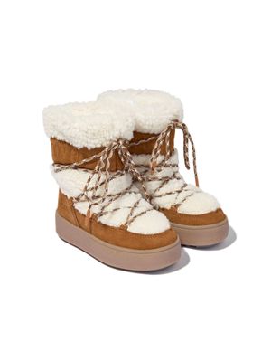 Moon Boot Kids Ltrack Tube shearling boots - Brown