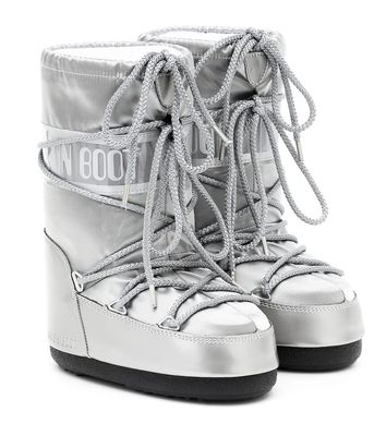 Moon Boot Kids Metallic nylon snow boots