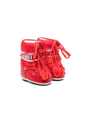 Moon Boot Kids mini logo snow boots - Red