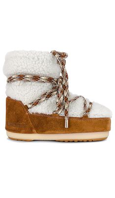 MOON BOOT Low Shearling Boot in Brown