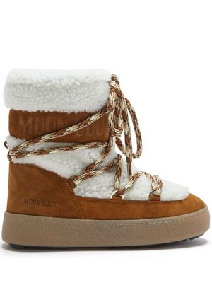 Moon Boot Ltrack shearling suede boots - Brown
