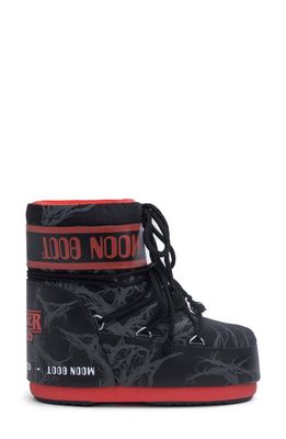 Moon Boot x 'Stranger Things' Upside Down Icon Low Moon Boot in Black /Red