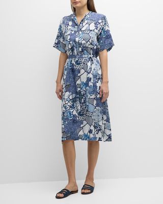 Moonlight Deana Floral-Print Midi Shirtdress