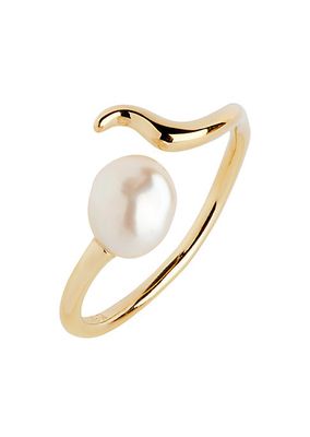 Moonshine 22K-Gold-Plated & 7-9MM Freshwater Pearl Ring