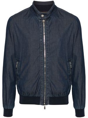 Moorer Alberti-Cst chambray bomber jacket - Blue