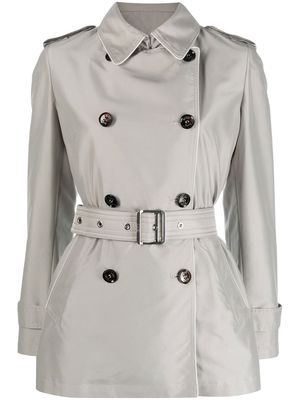 Moorer belted double-breasted coat - Grey