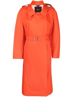 Moorer belted hooded trench coat - Orange