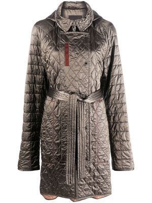 Moorer belted padded coat - Brown