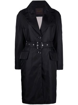 Moorer belted single-breasted trench coat - Black