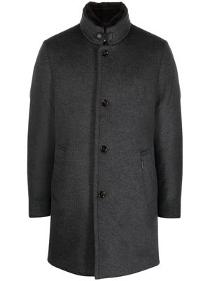 Moorer Bond-Fur-Le mélange single-breasted coat - Grey