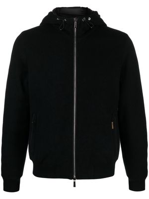 Moorer Brigno-MRW zip-up hooded jacket - Black