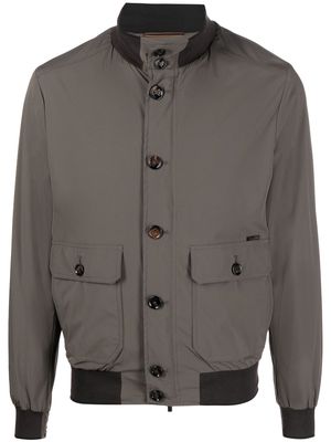 Moorer button-up bomber jacket - Brown