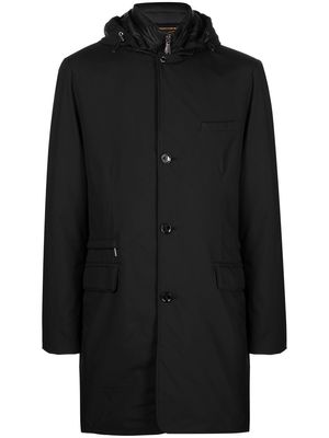 Moorer button-up hooded coat - Black