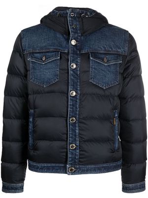 Moorer button-up padded jacket - Blue