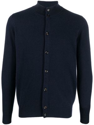 Moorer buttoned-up mock neck cardigan - Blue