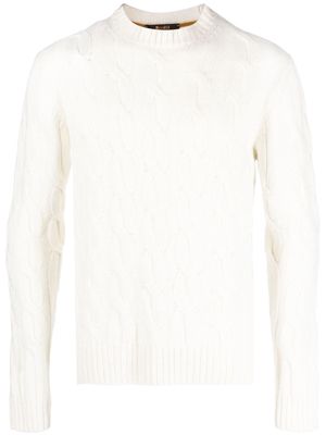 Moorer cable-knit cashmere jumper - White